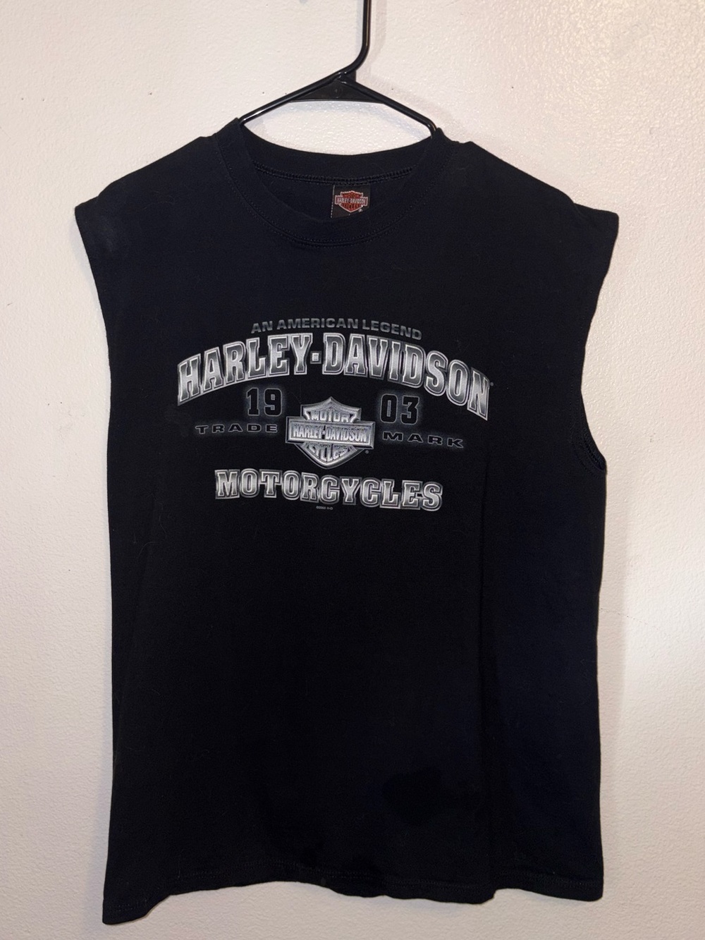 Vintage Harley-Davidson Black Sleeveless Tee Size Large Salem Oregon